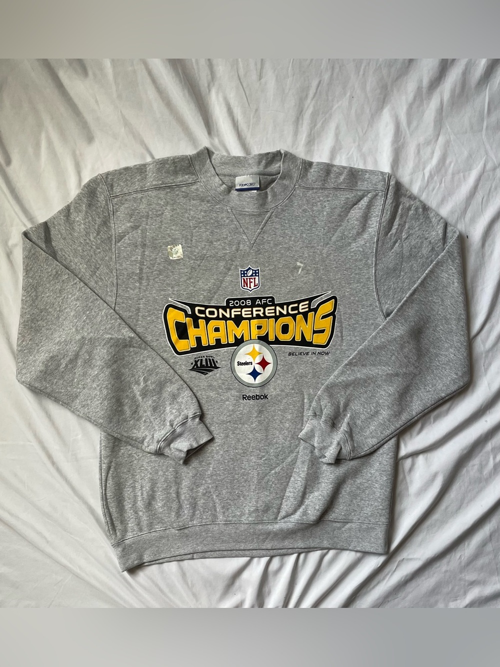 Steelers Vintage 2008 Championship NFL Crewneck Reebok Size M
